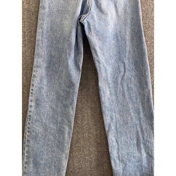 Stonewash Blue Denim Jeans High Waist Straight Leg 5 Pocket Tall Women NO TAG S - Picture 12 of 14